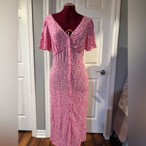 Old Navy Pink Floral Midi Dress